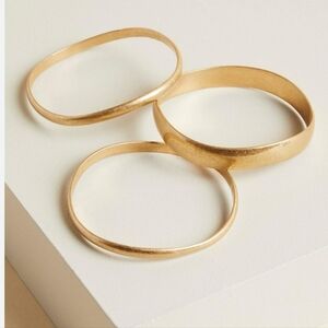 🆕️GOLD-TONE BURNISHED BANGLE SET OF 3